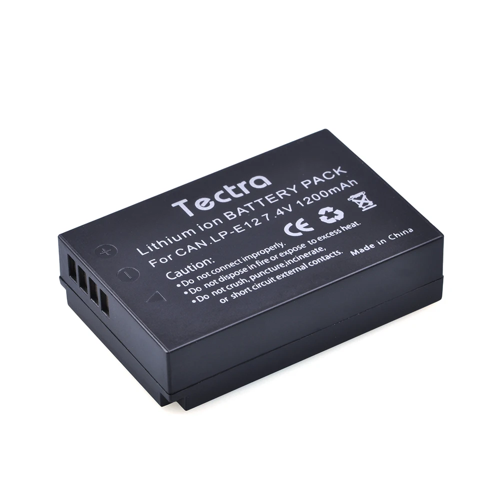Tectra 2 шт. LP E12 сменный литий ионный аккумулятор + ЖК USB двойное зарядное устройство