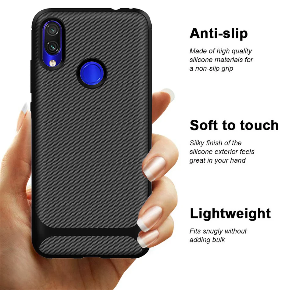 Чехол для Xiaomi Redmi Note 7 Тонкий силиконовый чехол из углеродного волокна Pro 7S Note7