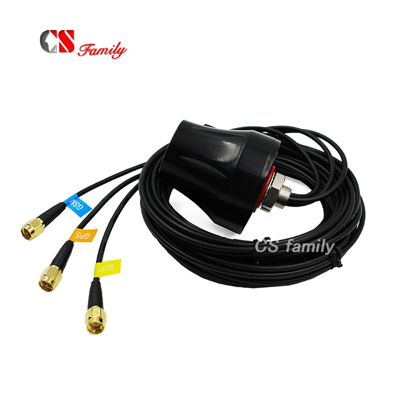 Многодиапазонная gps gsm антенна wifi, IP67 водонепроницаемая, GSM gps wifi автомобильная антенна W/wifi(RPSMA male), gsm/gps(SMA male