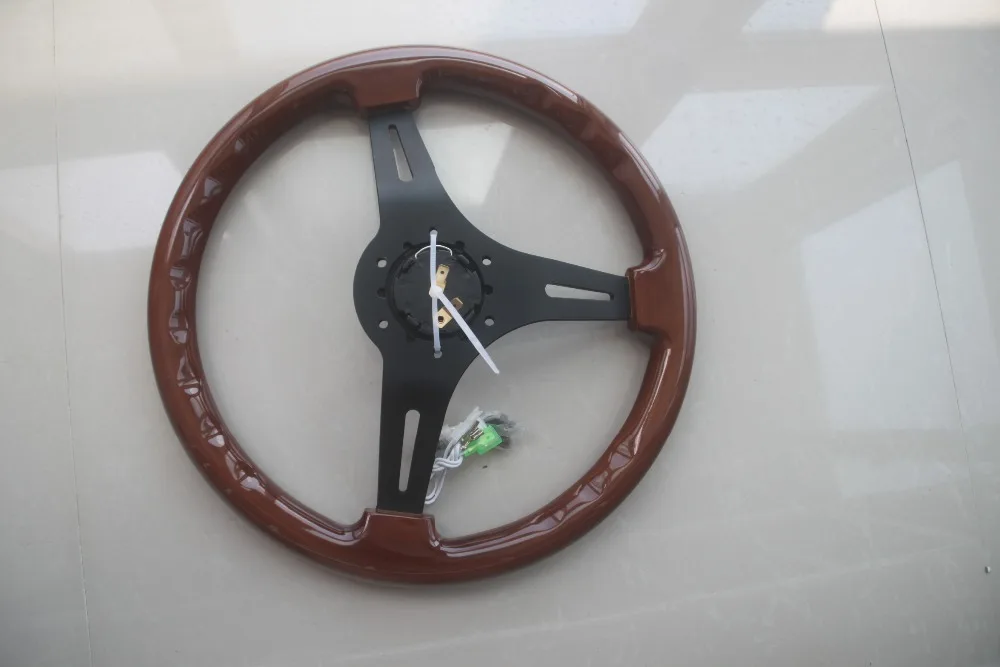 Универсальный 35 см 350 мм/14 дюймов Хромовая спица Дерево Деревянный Фиби руль