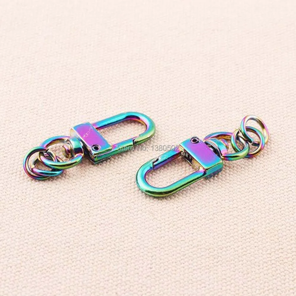 6 шт./лот цветные радужные застежки крючки карабины лобстеры с кольцом Пряжка для