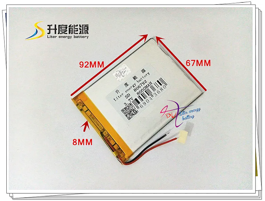 3,7 V 8000mAH 806792 полимерный литий-ионный/литий-ионный аккумулятор для банка питания, планшетного ПК, цифровая фоторамка