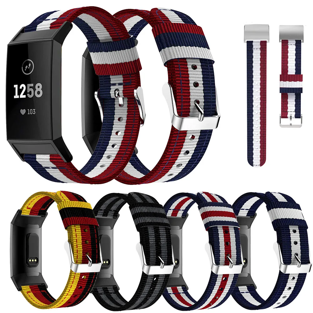 Сменный ремешок SPEDKOY для часов Fitbit Charge 3 тканый нейлоновый браслет