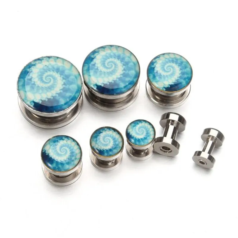 

2pcs Trendy Ear Plugs And Tunnels Flesh Fashion Women Men Stainless Steel Piercing Ear Tunnel Expanders Rings Body Jewelry