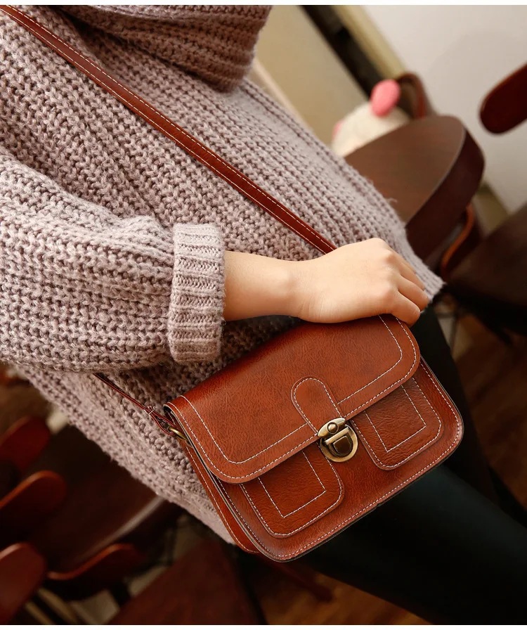 Vintage Simple PU Leather Small Shoulder Bag Flap Crossbody Bags for Women 2019 Messenger | Багаж и сумки