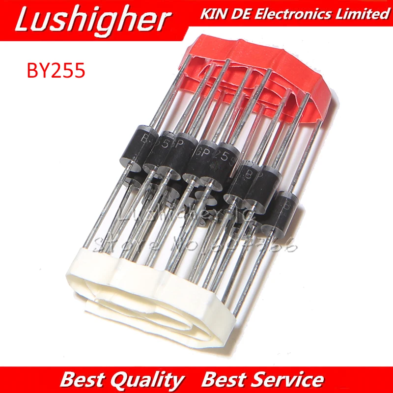 20 шт. BY255 Диод выпрямителя 3A 3000mA 1300V DO-201