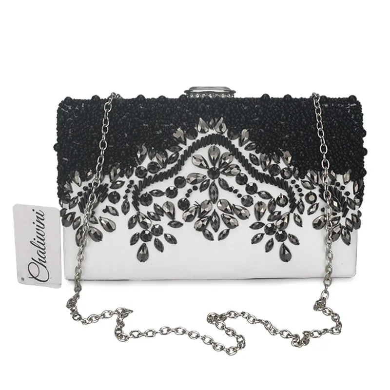 Модные женские Вечерние Сумки из искусственной кожи черного/белого цвета с
