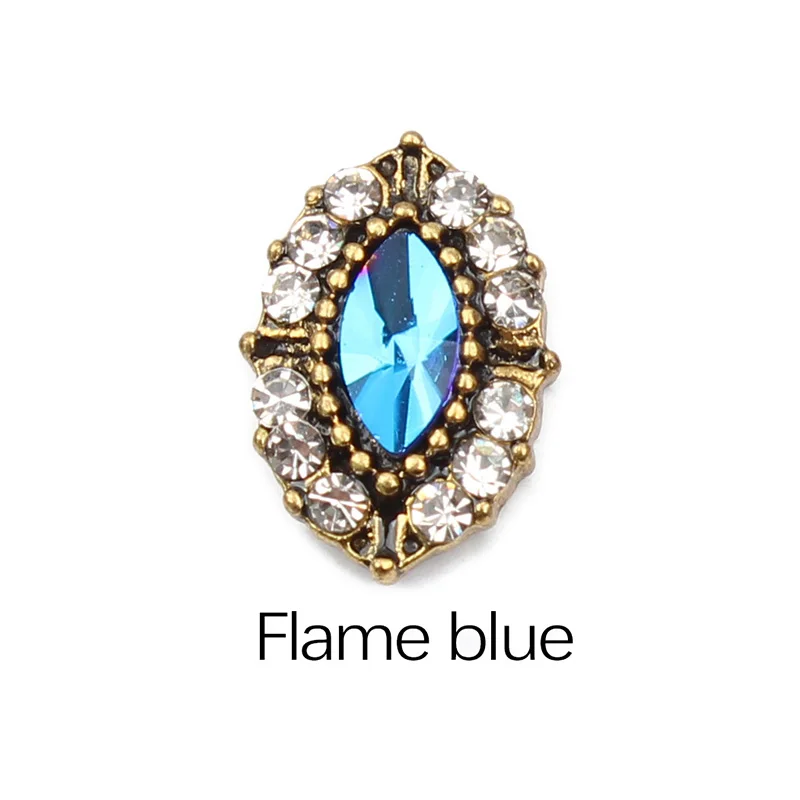 Flame bule Горячая распродажа 10/30 шт./лот дизайн конский глаз 3D украшения для ногтей Стразы для ногтей шпильки аксессуары украшения для маникюра DIY Советы - Цвет: Flame bule
