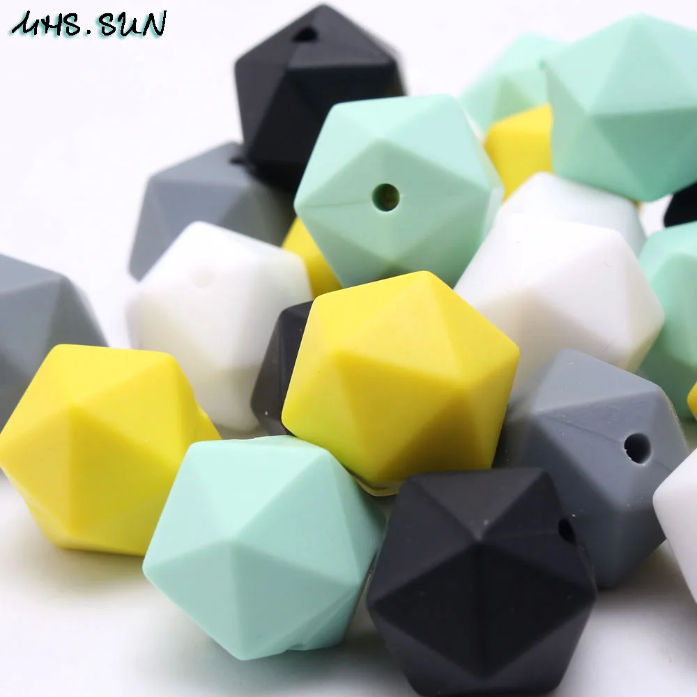 Силиконовые бусины MHS.SUN Lcosahedron для детей мягкие силиконовые игрушки прорезывания