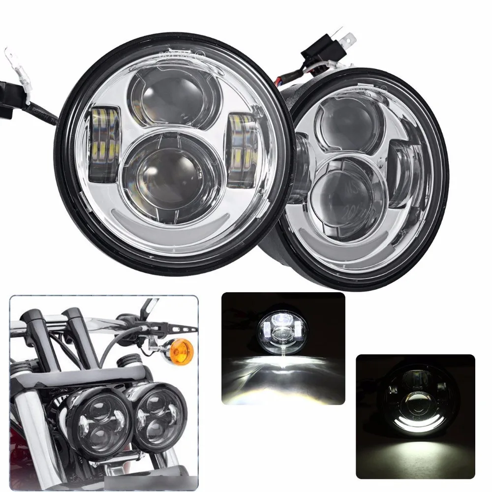 2x4 65 &quotMoto cycle светодиодный мото налобный фонарь для Harley Moto rcycle Fat Bob FXDF 08 16|led