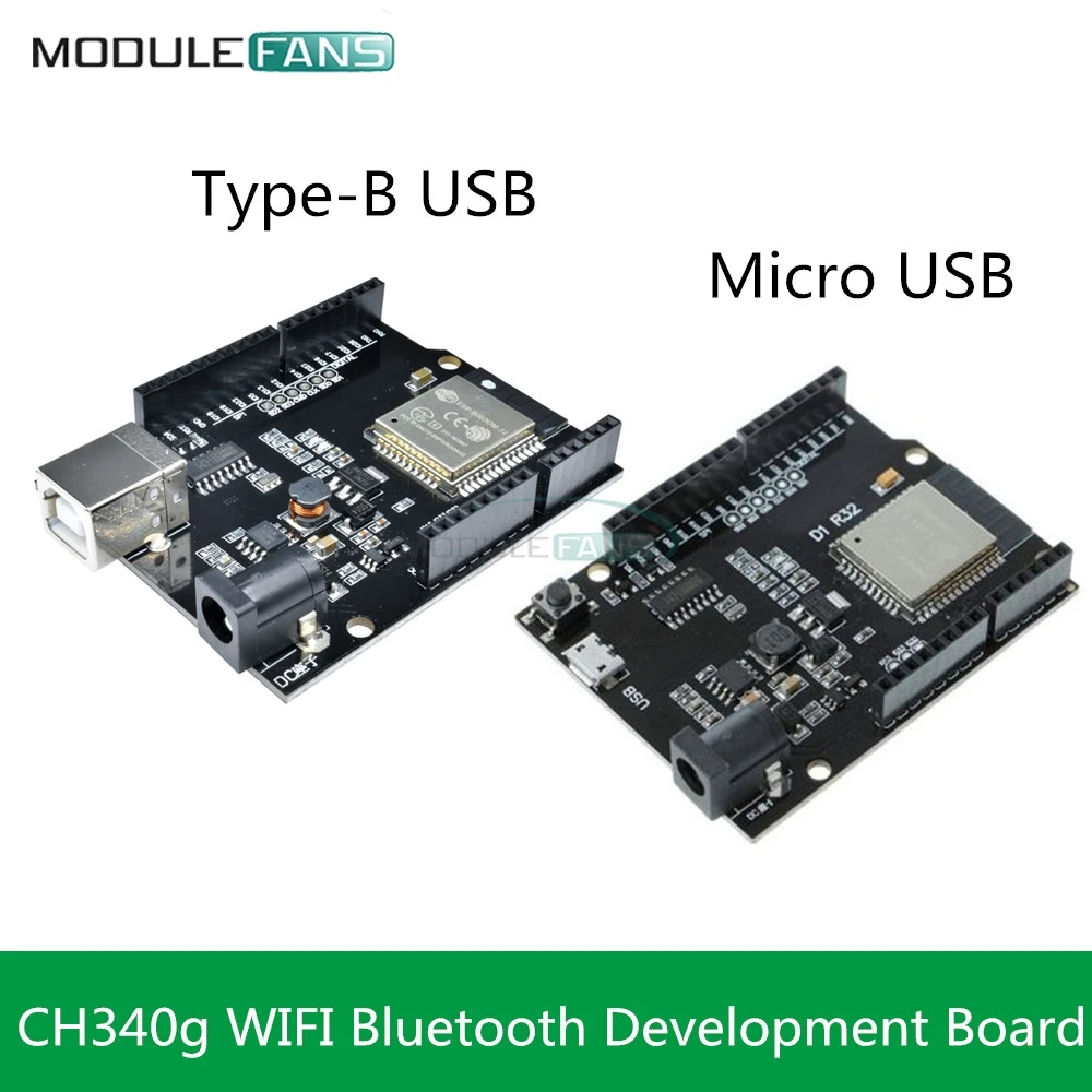 Макетная плата CH340 WeMos D1 R32 Mini ESP32 WIFI Bluetooth для Arduino UNO R3 с адаптером Type B/Micro