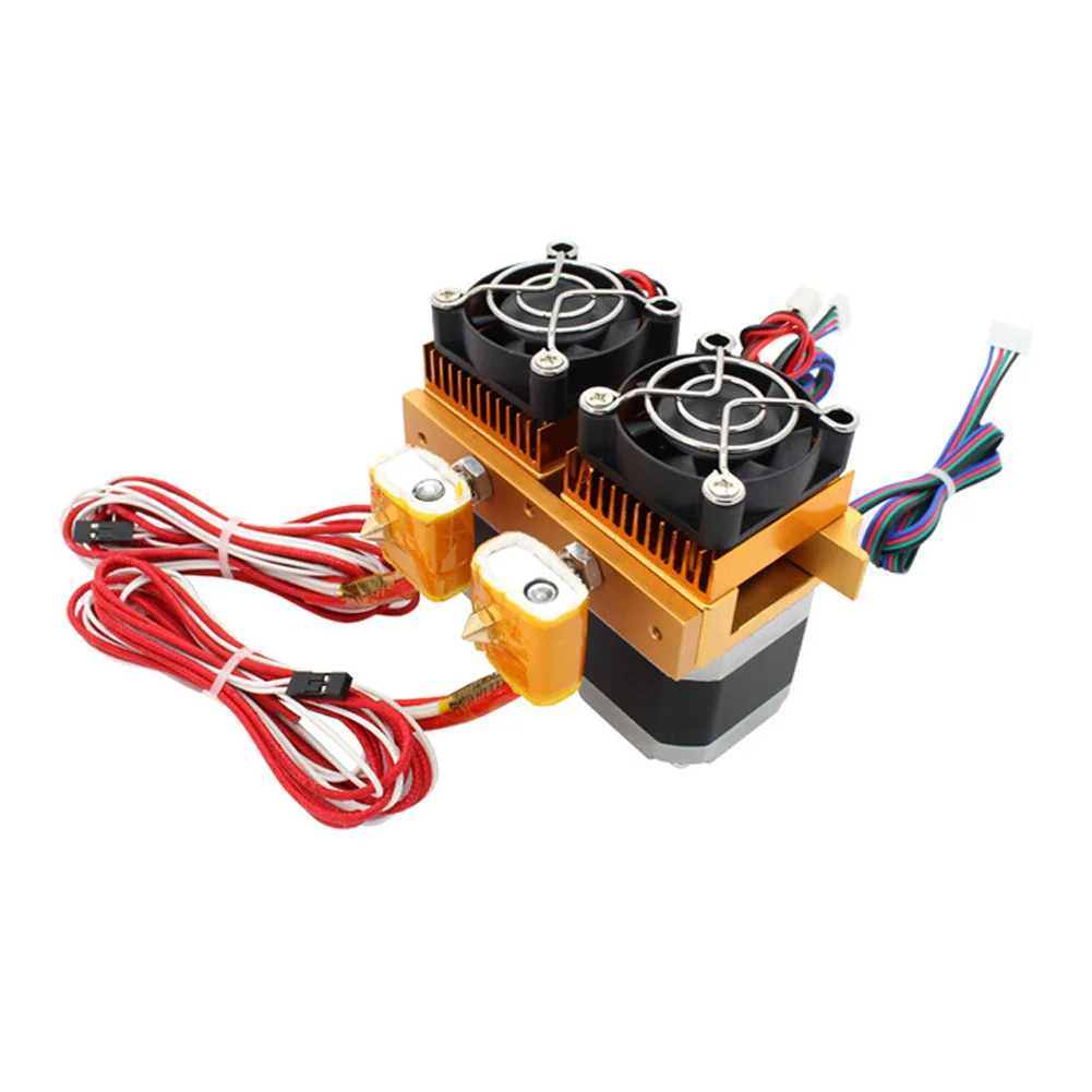 

Upgrade 0.4/1.75mm Dual Print Head MK8 Extruder Aluminium Alloy Print Head Extruder for 3D Printer with Good Heat Dispersion
