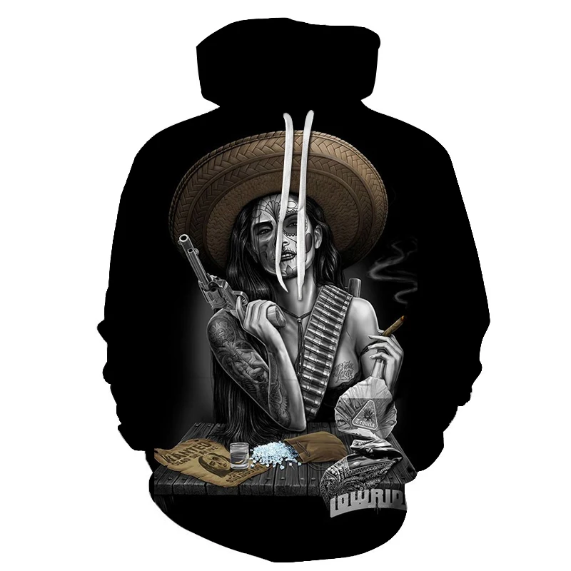 

Skull Hoodies 3D Printed Mens Hoodie 2018 Fashion Clothing for Men Custom Autumn Winter Sweatshirts Pullover Drop Ship