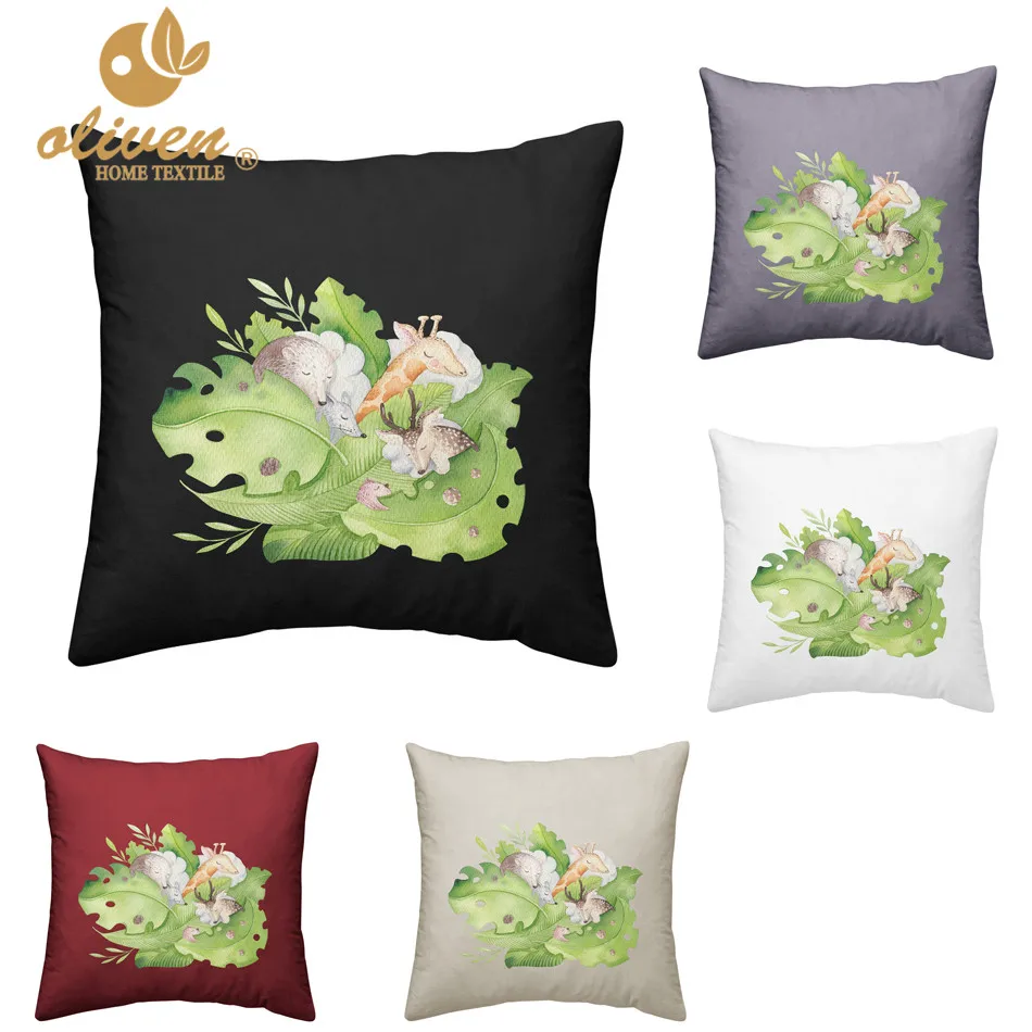 Тропический чехол для подушки с банановым листьем наволочка милым принтом