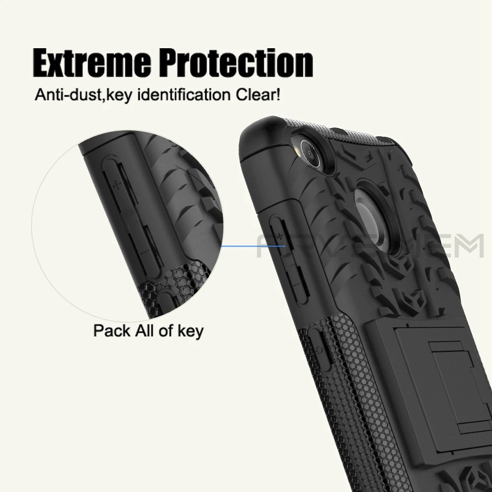 Frvsimem чехол подставка для XiaoMi RedMi 4X 4XPro Pro Prime Armor Heavy Duty силиконовая Мягкая + твердая