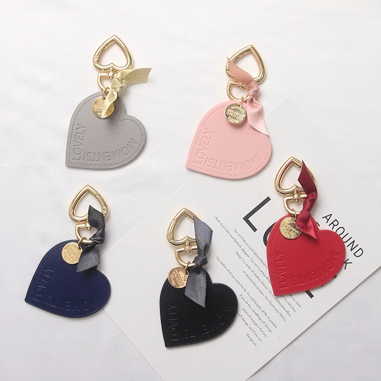 Милый милый брелок из искусственной кожи с бантом в форме сердца для женщин