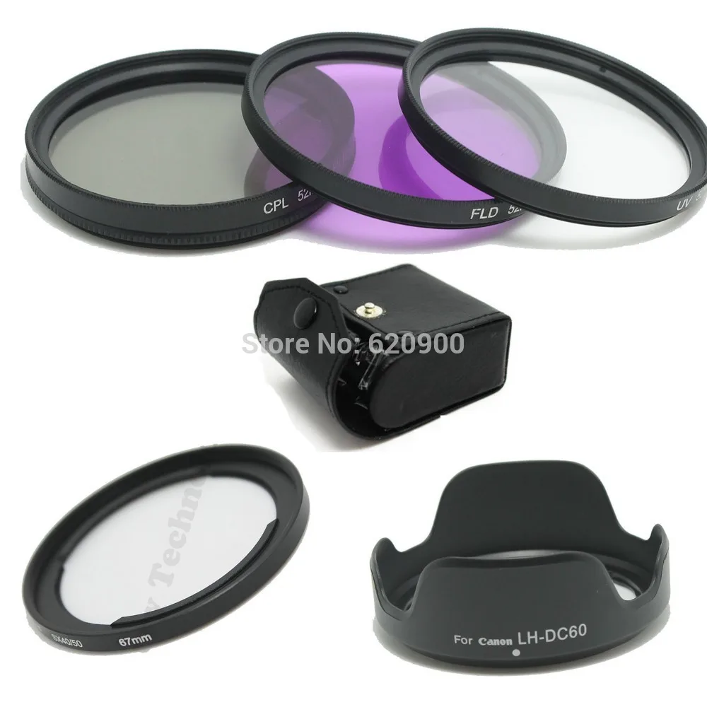 Комплект фильтров 67 мм для объектива UV CPL FLD Canon DSLR SX40 SX50 кольцо адаптера +