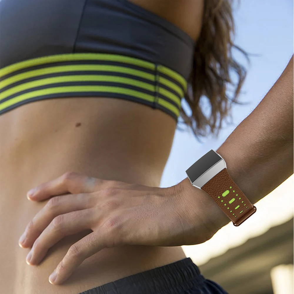 Ретро часы из натуральной кожи ремешок Браслет для Fitbit ионные Смарт замена