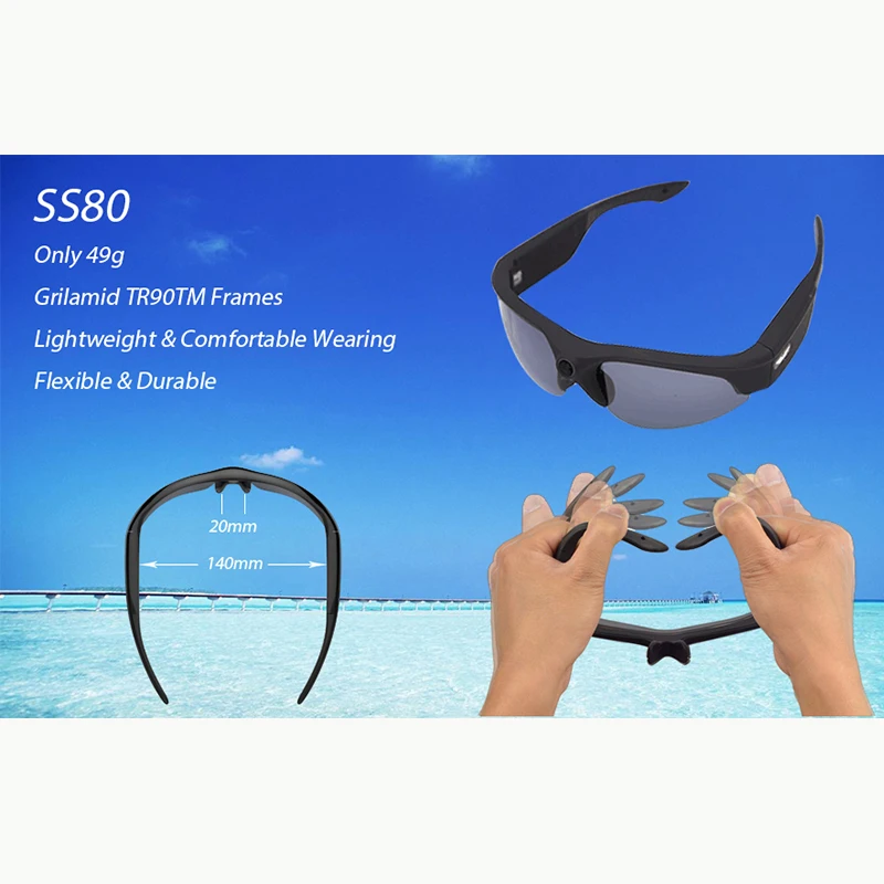 Реальные 1080 P Full HD солнцезащитные очки с камерой UV400 защита экшн Камера легкие 10
