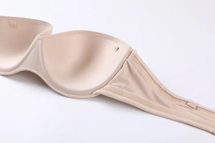 Women's Soft Lightly Padded Underwire Molded Silicon Invisible Convertible Multiway Strapless Bra