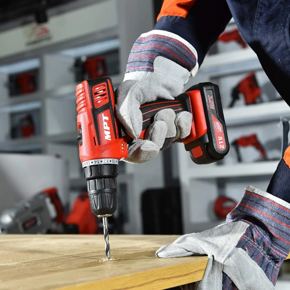 MPT 21V Max 3/8 дюйма компактный беспроводной набор электродрелей с двумя