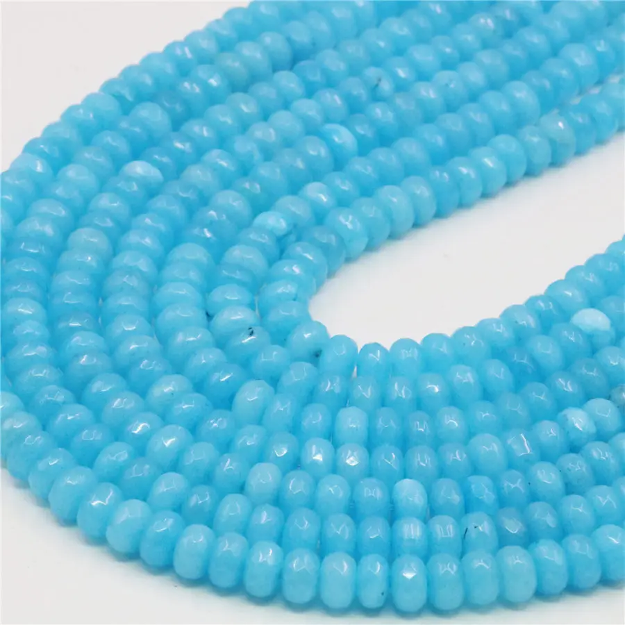 5X8mm Red Pink Blue Purple Green Yellow Jades Chalcedony Rubys Abacus Faceted Jaspers Loose Beads Natural Stone Jewelry Making | Украшения