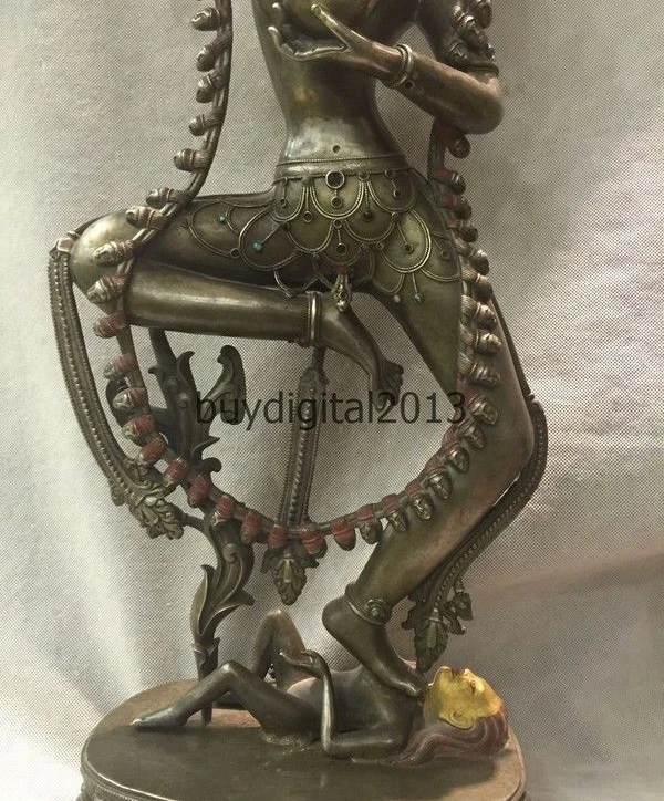 25 &quotТибетский буддистский храм чистое серебро драгоценный камень череп Vajrayogini