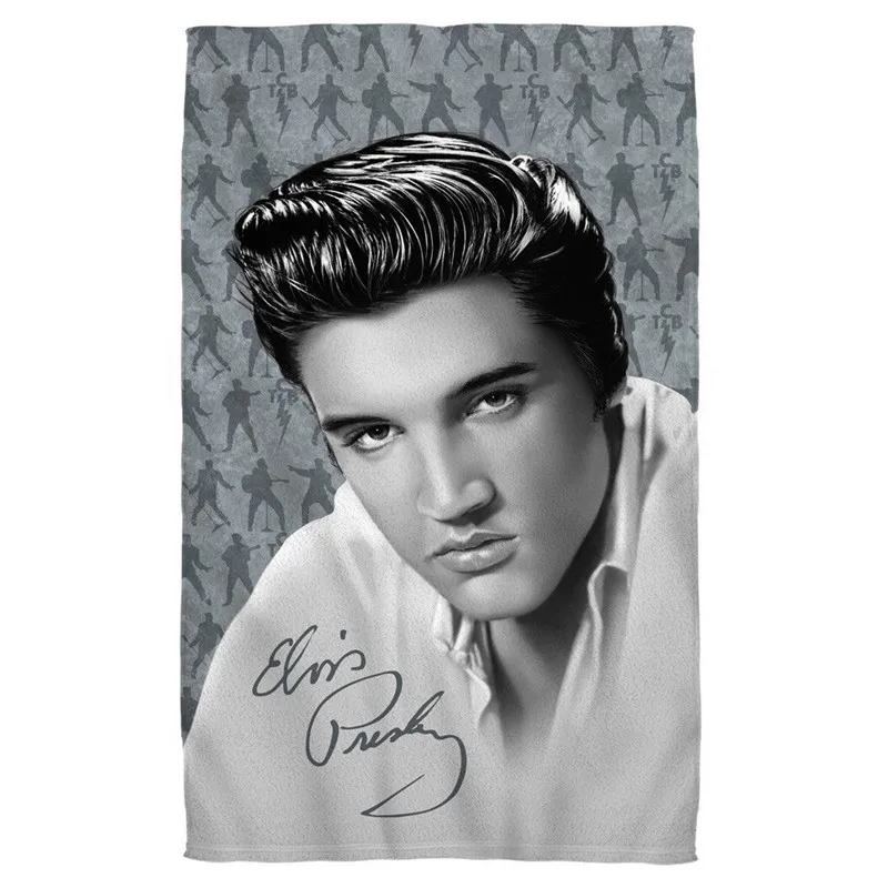 Пользовательское спортивное полотенце Elviz Presley из микрофибры для душа с надписью