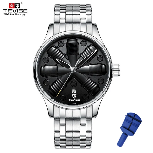 Tevise Relogio Automatico Masculino Мужские Бизнес часы Автоматические Мужские механические часы водонепроницаемые креативные часы - Цвет: 863A