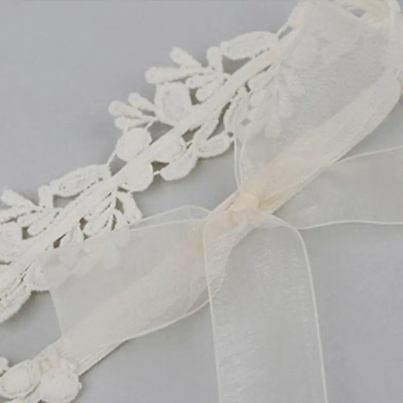 Белая Кружевная повязка на голову с милыми бантиками цветами для девочек