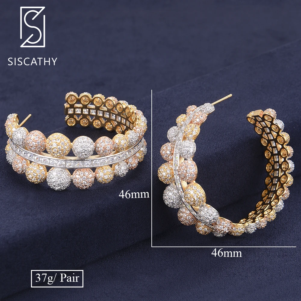 Женские серьги кольца SISCATHY роскошные в форме пузырьков из Кубического циркония