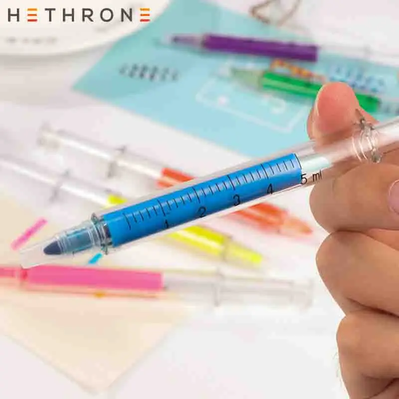 Hethrone 6 шт. Забавный шприц дизайн маркер для рисования акварельные Маркеры Ручка с креативным дизайном дети граффити подарок