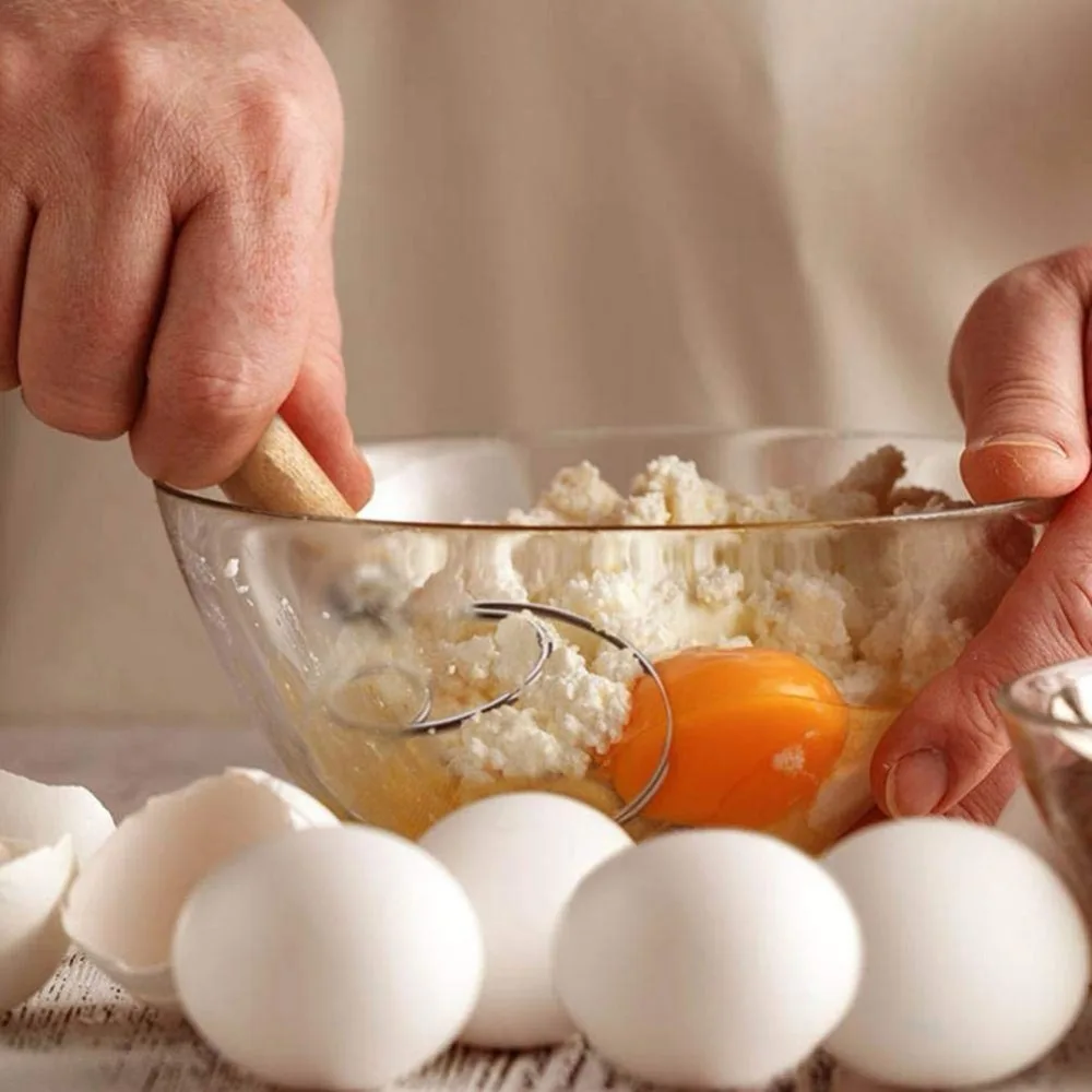 2019 новый стиль 13 ''дубовая ручка мука спираль венчик Миксер ручной для яиц