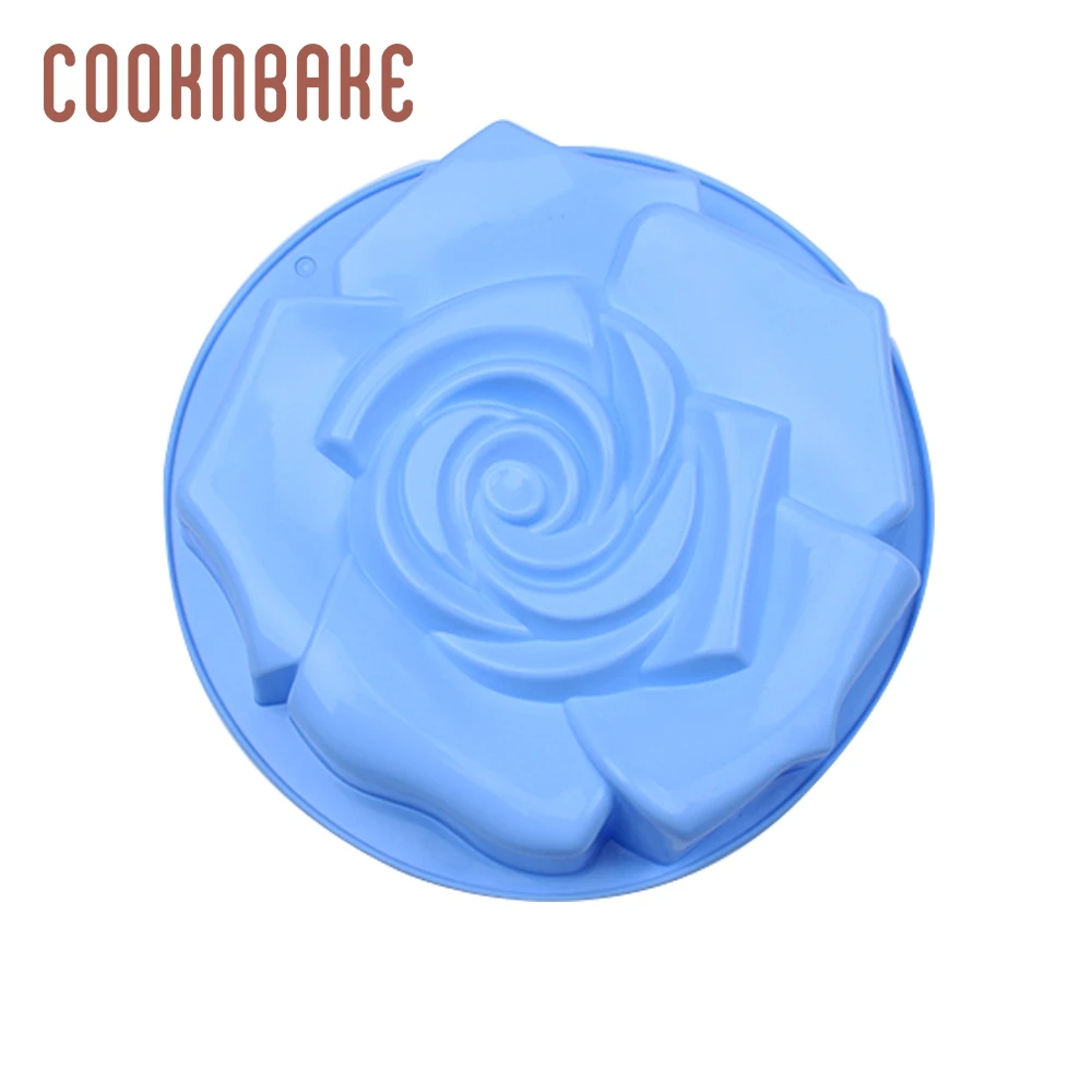COOKNBAKE Роза силиконовая форма для торта формы для большой торт выпечки 3D цветок для хлеба и выпечки испечь форму большой металлический сосуд для пиццы DIY на день рождения и свадьбу