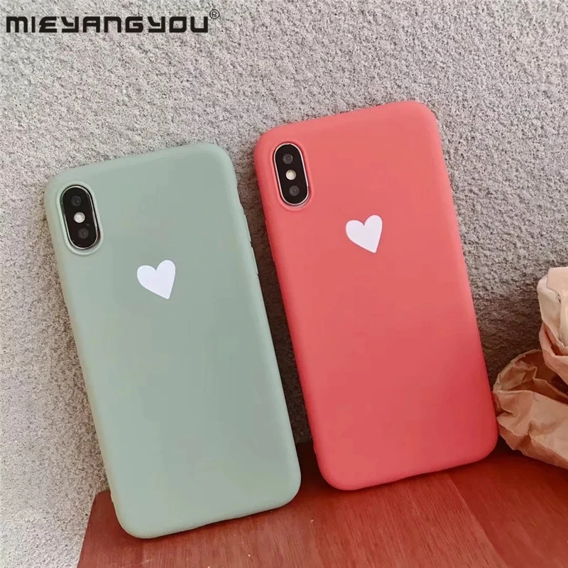 Милый чехол для телефона с узором любовь iPhone 7 мягкий силиконовый 6 6S 8 Plus X 10 XR XS Max