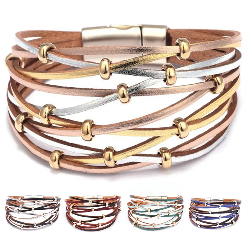 Женские панковские геометрические браслеты DIEZI широкие кожаные манжеты вечерние