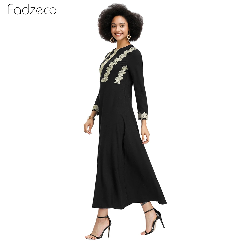 Fadzeco Новое Африканское платье Femme модный халат с золотой кружевной аппликацией