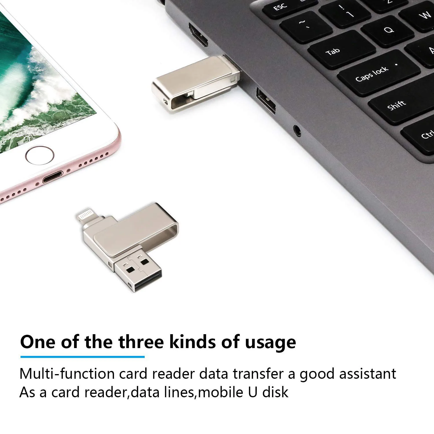 3 в 1 Мини USB флэш накопители для iPhone/Android 16G 32 GB 64 128 портативный накопитель Usb 0