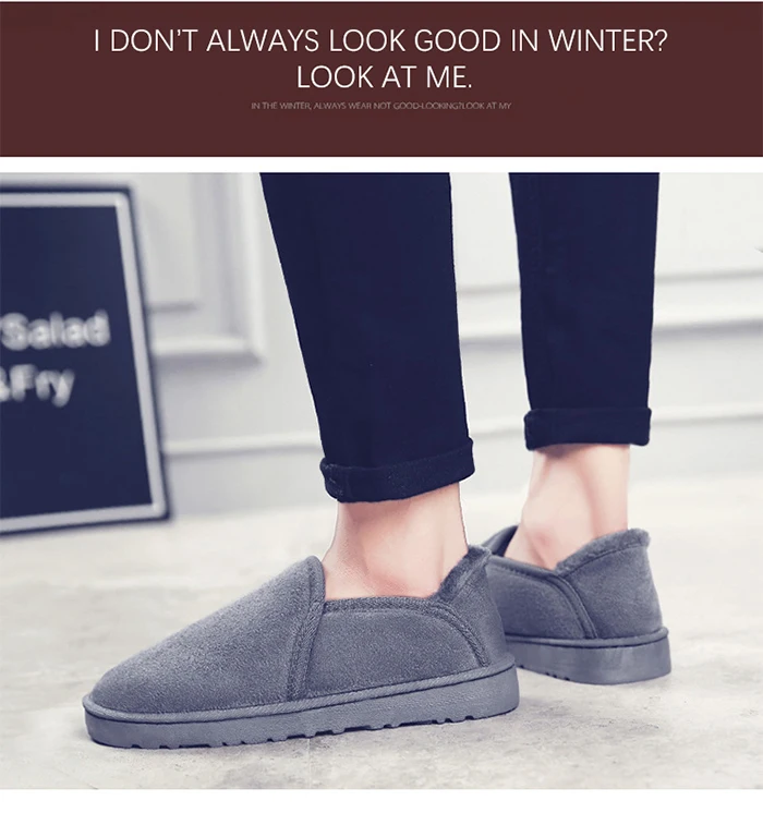 Winter Hot Sale Warm Men Cotton Slippers Shoes Big Size 36-45 Winter Wrapped Heel Home Slippers Men With Fur Mans footwear