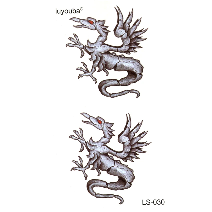 Мужские татуировки Dragon fossil водостойкие временные в стиле Харадзюку|fake tatto|flash tattoo