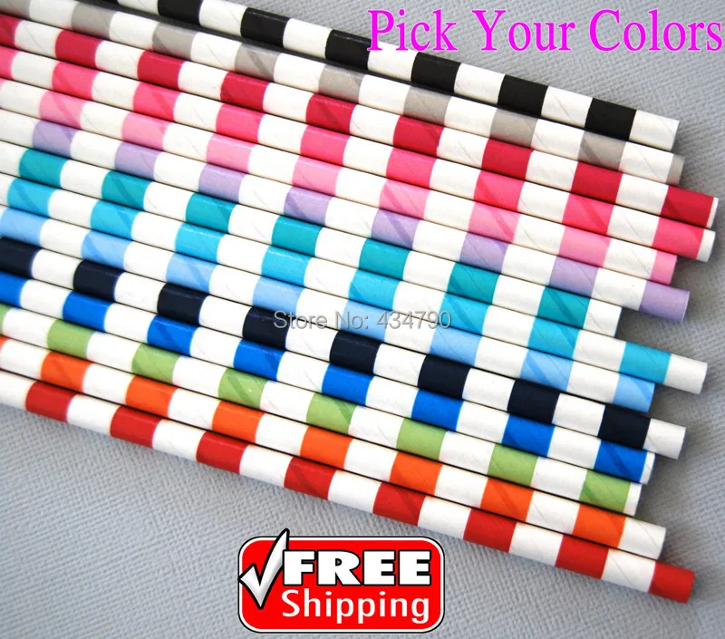 200 шт выберите свои цвета Матросская полоса для вечеринки бумажные соломинки