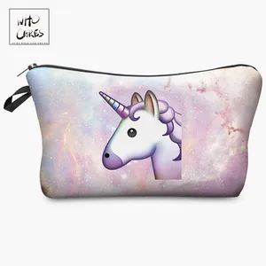 Единорог 3D печати косметичка женская косметичка Мода 2017 г. Кто заботится косметический заботится Trousse де Макиллаж neceser