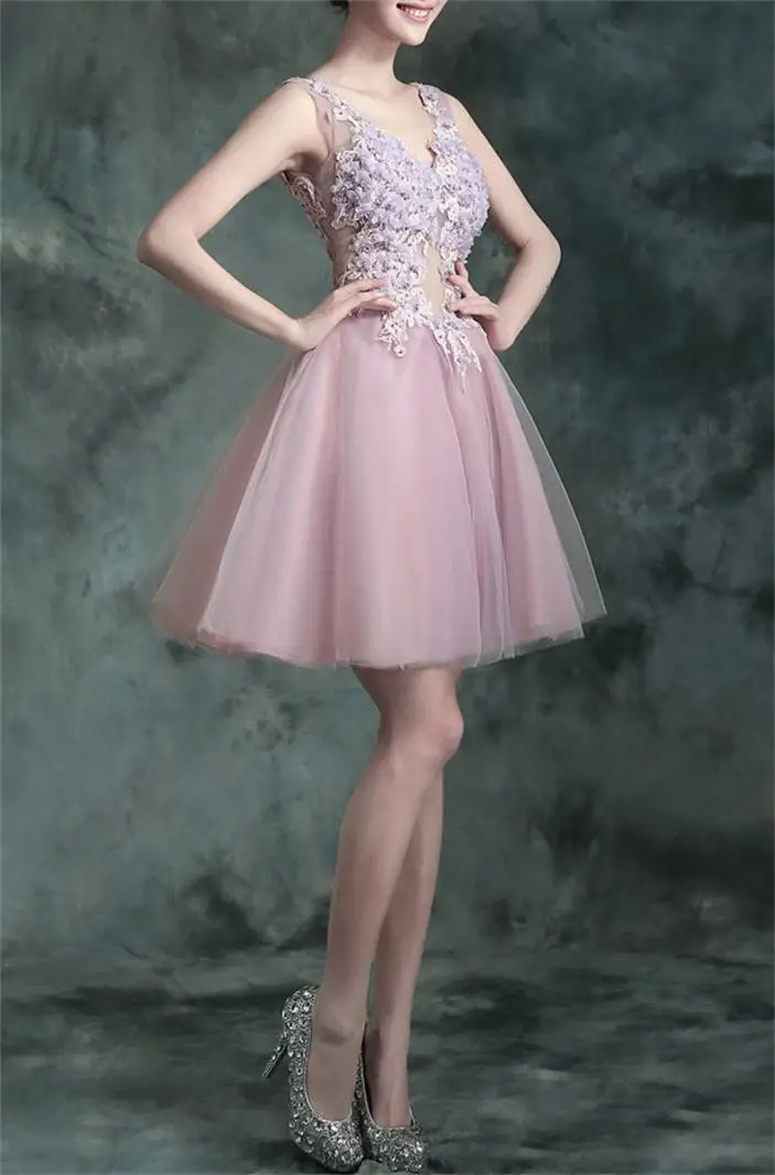 2017 Очаровательное платье с V-образным вырезом для подружки невесты выпускного