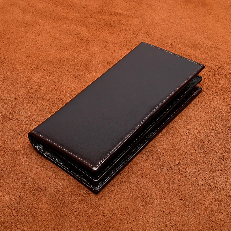 

European And American Genuine Oil Waxing Leather Men Wallet 2019 New Arrivals Long Vintage Large Capacity Men's Zipper Purses