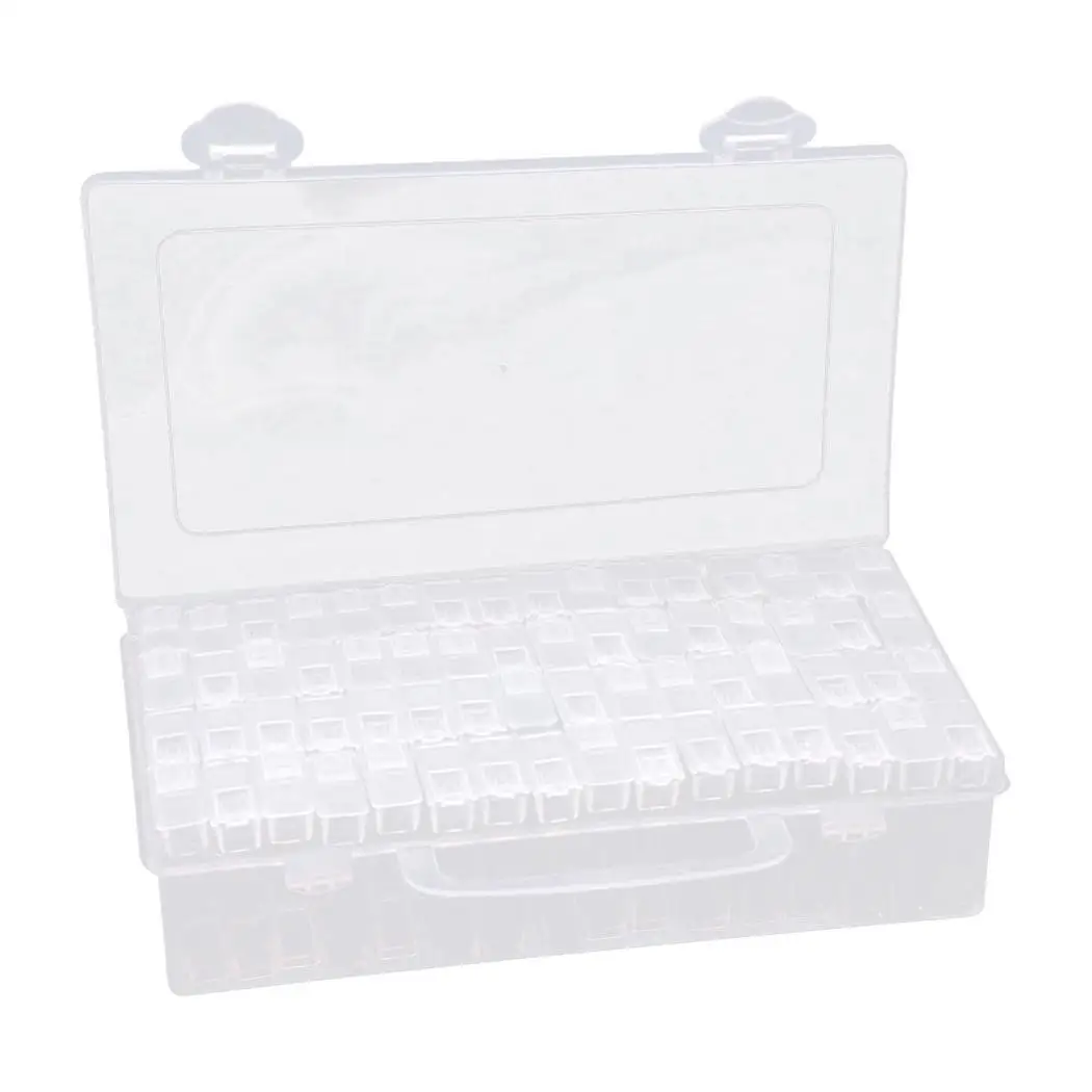 64 сетки стеклянные рисовые бусины для хранения 400 г коробка прозрачная DIY