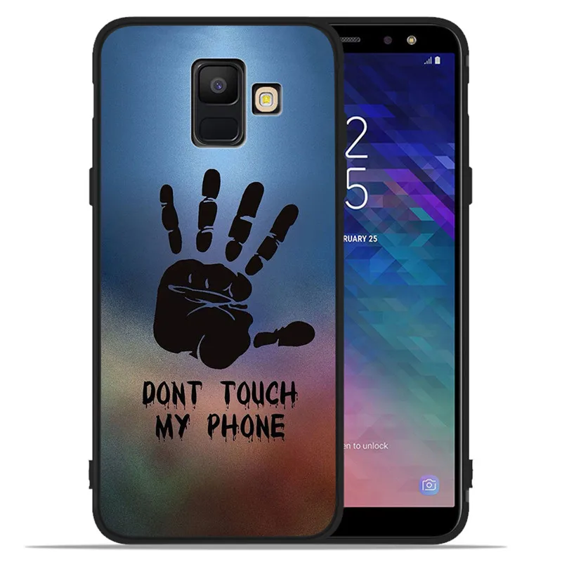 И надписью «Don't touch my phone»(не трогай мой для samsung Galaxy A9 A8 A7 A6 A5 A3 J3 J4 J5 J6 J8 плюс чехол для телефона чехол Coque Чехол-футляр мягкий