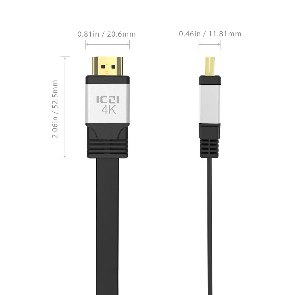 ICZI 1 м HDMI к кабель Плоский удлинитель поддерживает 3D 4 60 Гц аудио для ПК ноутбука PS4