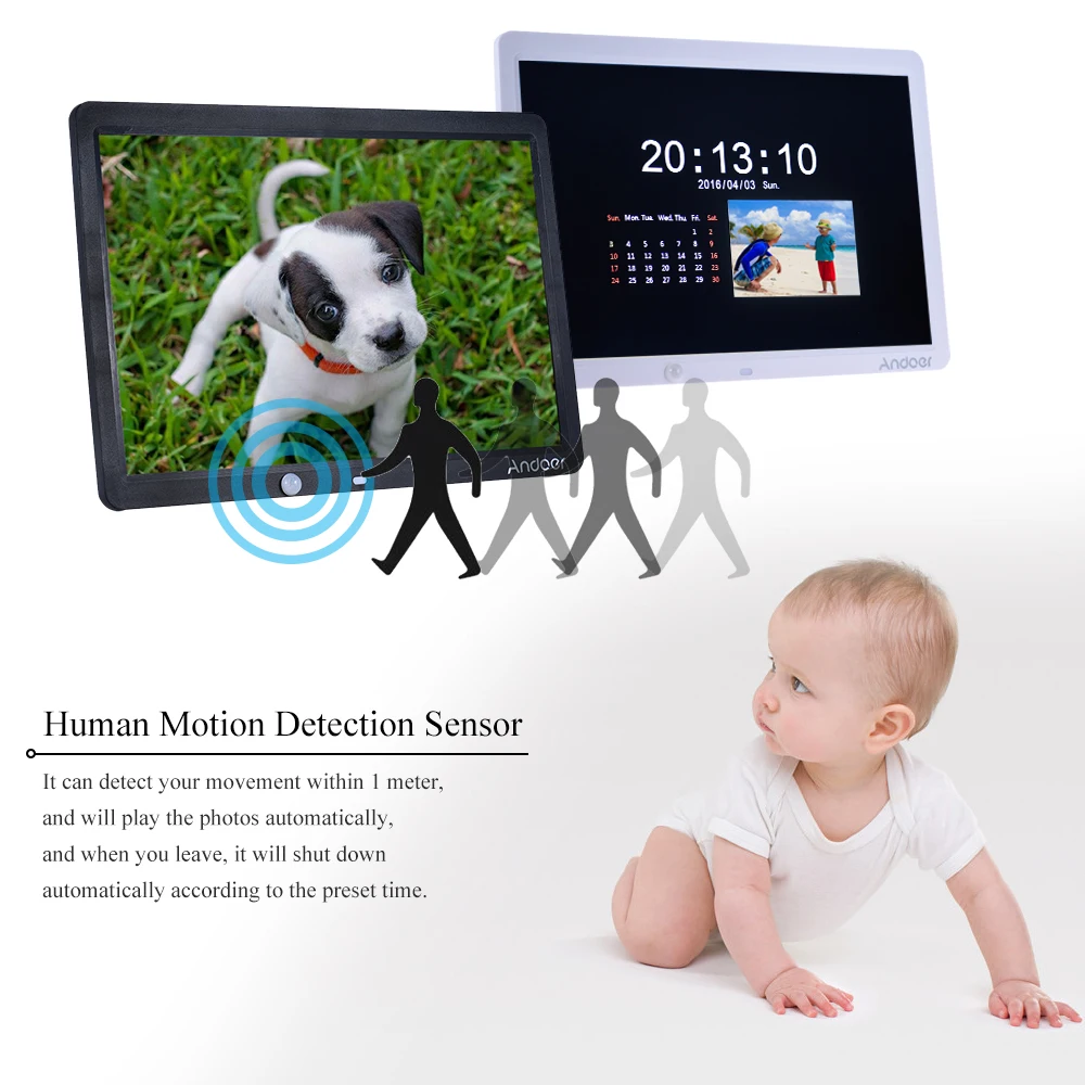 Andoer 15 &quotсветодиодный электронный цифровой фоторамка настенный 1280*800 цифровая с