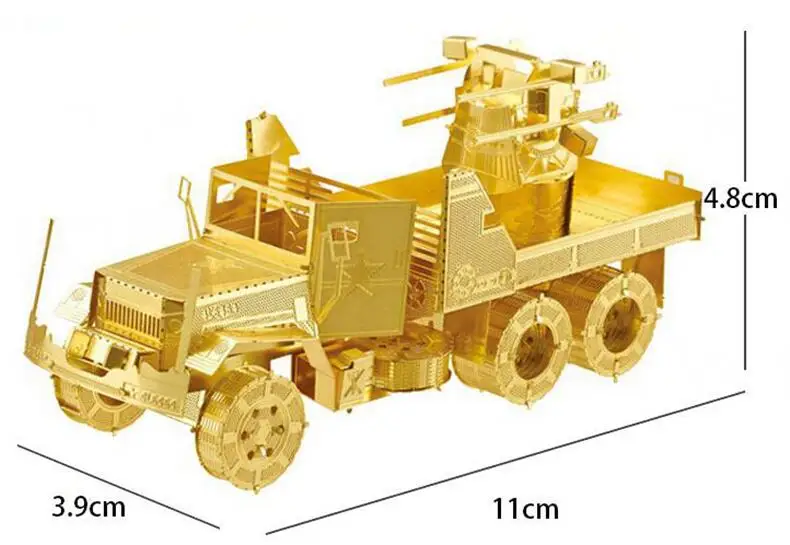 M35 truck 3D пазл Классический DIY металлический нано пазл Центурион Танк M2A3 Танк модель Детские Развивающие головоломки Танк модель игрушки Подарочная коробка - Цвет: M35 truck