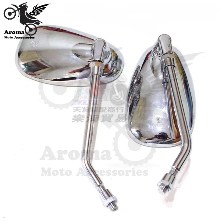 Боковое зеркало для мотоцикла ellipse хромированное заднего вида овальное большое